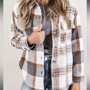 Plaid shacket NWT